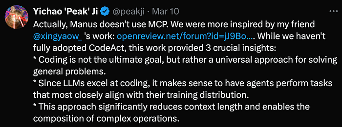 Manus的选择：MCP vs. CodeAct